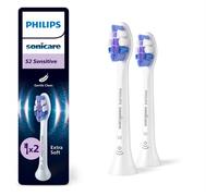 PHILIPS Sonicare S2 Sensitive, testine di ricambio originali, bianco, confezione da 2, HX6052/87, Nuovo, 2 Testine