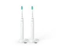Philips 3000 series Sonicare Spazzolini Elettrici Sonici, confezione da 2 Spazzolini Bianchi HX3675/13
