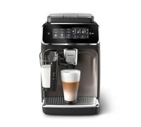 PHILIPS 3300 Macchina Caffè Automatica, 6 bevande, Caraffa LatteGo | Display touch a colori, 6 bevande, SilentBrew: Macinatura 40% più silenziosa, montalatte automatico, cromata (EP3347/90)