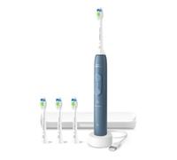 Spazzolino elettrico Philips Sonicare Serie 4000 - Spazzolino sonico con sensore di pressione, 4 impostazioni, EasyStart, SmarTimer, autonomia 21 giorni, custodia, blu marino, HX4046/48, [Nuovo]