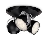 Philips 532333016 Dyna Lampada con 3 Faretti a LED, Nero [Classe di efficienza e