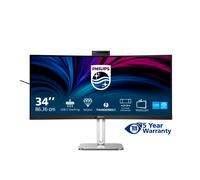 PHILIPS Monitor 34B2U6603CH 34 pollici Curvo 3440x1440, UW-QHD, 120Hz, VA Panel, 4ms GtG, USB HubWebcam, Speakers, Height Adjustment, (HDMI2x 2.0) HDR400, Grigio Antracite