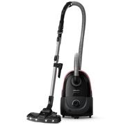 Philips 6000 Series Bagged Vacuum Cleaner - 900W, 99.9% Dust Pick-Up, TriActive+LED Nozzle, HEPA Filter >99.99%, 4L s-Bag Capacity, Mini Turbo Brush, Deep Black (XD6142/12)