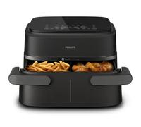 Philips Airfryer Serie 1000, singolo/doppio cestello flexi da 7.1L con separatore, doppia resistenza e termostasti separati, RapidAir, 10 modalità, 90% di grassi in meno, compatto, HomeID (NA154/00)