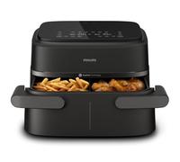 Philips Airfryer Serie 1000, singolo/doppio cestello flexi da 7.1L con separatore, doppia resistenza e termostasti separati, RapidAir, 10 modalità, 90% di grassi in meno, compatto, HomeID (NA154/00)