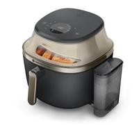 PHILIPS Airfryer Serie 5000 da 7.2L con vapore NA543/00 FRIGGITRICE AD ARIA, capacità 7,2 l, Max potenza 2000 W, 12 programmi, 40 °C a 200 °C, Nero/Champaigne