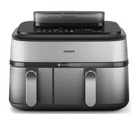 Philips 5000 series Airfryer doppio cestello con cottura a vapore, friggitrice ad aria da 9.0L, 19 metodi di cottura, App per ricette, NA555/00