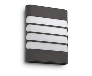 PHILIPS Alpenglow Applique LED, Lampada da Parete Esterno, Grigio Antracite | Resistente a intemperie, Alluminio durevole, Design classico a pannello, Lampadina E27 venduta separatamente