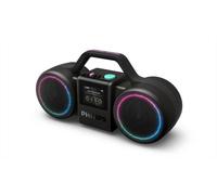 PHILIPS The Roller Wireless Speaker TAMS60B - 120W max, Bluetooth 6.0, impermeabile IP67, batteria 24h, suono stereo, design retrò, Auracast, USB-C, luci LED - Nero