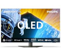 PHILIPS Ambilight 65OLED819 4K OLED Smart TV - Display 65’’ con P5 AI Perfect Picture Ultra HD Google TV Dolby Vision e Dolby Atmos Sound, Funziona con Alexa e Google Assistant - Cornice in metallo
