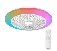 Philips Amigo Ventilatore da Soffitto 20 W + 40 W, Luce Colorata, Diametro 49 cm, con Telecomando, Bianco