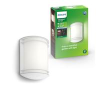 Philips Antelope Applique LED, Lampada da Esterno, 5,5 W, 750 lm, Luce Bianca Fredda 4.000 K, Resistente a Intemperie IP44, LED Integrato, Materiali di Alta Qualità, Bianco
