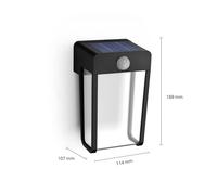 Philips applique a LED solare Shroud, nera/trasparente, sensore Philips