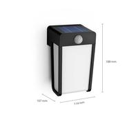 Philips applique a LED solare Shroud, nero/opale, sensore Philips