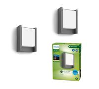 Philips Arbour LED Lampada da Parete, per Esterni, UltraEfficient, Luce Bianca Calda, Illuminazione LED a risparmio energetico, Antracite, confezione da 2