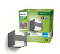 Philips Arbour LED Lampada da Parete, per Esterni, UltraEfficient, bidirezionale, Luce Bianca Calda, Illuminazione LED a risparmio energetico, Antracite