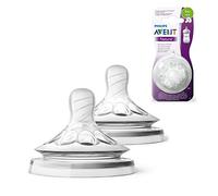 Philips Avent 2 Tettarelle Natural Flusso Lento (2 fori), 1m+ , SCF042/27