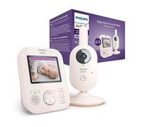 Philips AVENT Advanced Video Baby Monitor - Baby Monitor privato e sicuro con fotocamera e audio in color corallo crema, display da 2,8" (7,1 cm), zoom x2, visione notturna, audio a 2 vie, ninne nanne