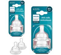 Philips Avent Anti-Colic SCY763/04 - Biberon con 3 capezzoli, 4 pezzi