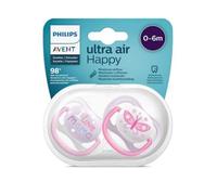 Philips Avent AVENT ULTRA AIR SUCCHIETTO MAM/BUTTERFLY FEMMINA 0-6 MESI 2 PEZZI