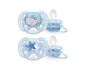Philips Avent AVENT ULTRA SOFT SUCCHIETTO WHALE/STAR MASCHIO 6-18 MESI OLD SCF222/22 2 PEZZI