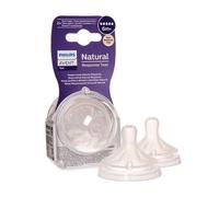 Philips Avent Bambino Bottiglia Silicone Teat Flusso Rapido Naturale 2 Pz 6m+