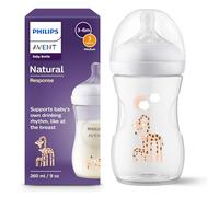 Philips Avent Biberon Natural Response - Biberon da 260 ml, senza BPA, per neonati da 1 mese in su, con motivo di giraffa (modello SCY903/66)