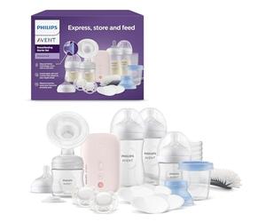 Philips Avent Breastfeeding Gift Set, tiralatte elettrico singolo di qualità ospedaliera, biberon, ciucci e tanto altro, ispirato alle necessità del bambino, utile ed efficace per la mamma, SCD340/31