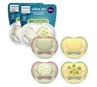 Philips Avent Ultra Start Pacifiers - Design ortodontico, per neonati dai 18 mesi in su, tettarella simmetrica in morbido silicone, senza BPA, confezione da 4, SCF349/55