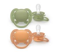 Philips Avent Succhietto Ultra Soft 18m+ Verde/Arancione x2