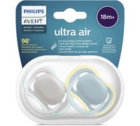 Philips Avent Ciuccio Ultra Air 18 mesi+ con Custodia da trasporto/sterilizzazione 2 pezzi