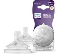 Philips Avent 2 Tettarelle Natural Flusso Lento (2 fori), 1m+ , SCF042/27