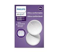 Philips Avent Coppette assorbilatte monouso - Nucleo a triplo strato, a prova di perdite, texture morbida a nido d’ape, ultra sottili e discrete, confezionate singolarmente, 24 pezzi, SCF254/24