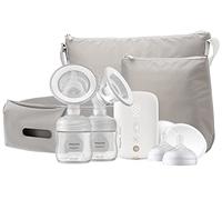 Philips AVENT Double Electric Breast Pump Advanced, with Natural Motion Technology, with Clear Natural Response Baby Bottles, White Pump, Gray Bag, Pouch, and Belt, SCF394/62