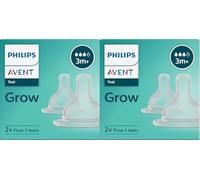 Philips Avent Grow Bottle 6M + Tettarella Flow - Confezione da 4 (SCY098/02)
