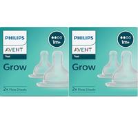 Philips Avent Grow Bottle 6M + Tettarella Flow - Confezione da 4 (SCY098/02)