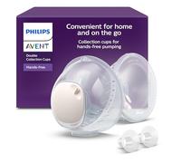 Philips Avent Hands-free Double Collection Cups, coppette di raccolta ultraleggere e trasparenti per tiralatte elettrico, 4 coppe per il seno 2 da 21 mm, 2 da 24 mm, 2 inserti da 19 mm, SCF439/01