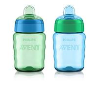 Philips AVENT My Easy Tazza con beccuccio, 255 g, ragazzo | Età 12-24 mesi, valvola antigoccia, beccuccio in morbido silicone, impugnatura ondulata, facile da pulire, blu/verde