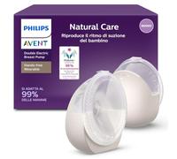 Philips Avent Natural Care Tiralatte elettrico doppio indossabile a mani libere - Riproduce il ritmo di suzione del bambino, coppa SkinSense, potenza di livello ospedaliero, SCF495/11