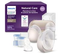 Philips Avent Natural Care Tiralatte elettrico doppio indossabile a mani libere - Riproduce il ritmo di suzione del bambino, coppa SkinSense, potenza di livello ospedaliero, SCD596/21