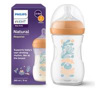 Philips Avent Natural Response - biberon da 260 ml con tettarella a flusso medio (Flusso 3), decorazione a tema foresta, SCY903/74