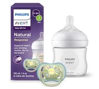 Philips Avent Natural Response set regalo per bambini: 2 biberon Natural Response da 260 ml con tettarella flusso 3 (1m+), 4 ciucci ultra air (modello SCD837/13)
