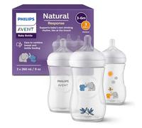 Philips Avent Natural Response set regalo per bambini, 3 biberon Natural Response da 260 ml con T3 (tettarelle 1m+), SCY903/63