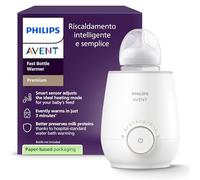Philips Avent Premium Scaldabiberon veloce- Controllo intelligente della temperatura, riscaldamento uniforme senza punti caldi, tecnologia a bagnomaria di livello ospedaliero, SCF358/00