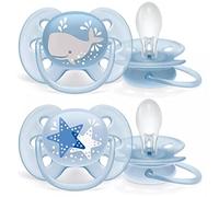 Ultra Soft Philips Avent 6-18M 2 Succhietti Fantasia Azzurro
