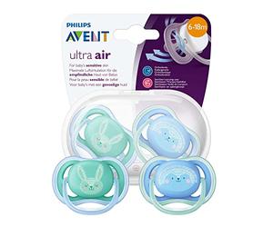 Philips Avent SCF344/22 Succhietti Ultra Air 6 - 18 m, Maschio, Little Friends