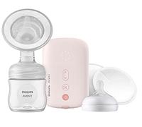 Philips AVENT SCF391/62 - Estrattore per latte elettrico unico avanzato con tecnologia di movimento naturale, colore rosa chiaro, bottiglia trasparente