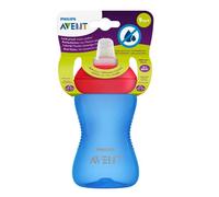 Philips Avent Tazza con beccuccio morbido SCF802/01, 300 ml, blu/rosso (a partire dal 9. mese)