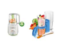 Philips Avent SCF870/20 EasyPappa Cuocipappa multifunzione 2 in 1 + Set di 20 vasetti per la conservazione delle pappe