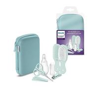 Philips Avent - Set per la cura del bambino, con 3 lime, pettine, spazzola per capelli, aspiratore nasale e spazzolino da denti (modello SCH401/00)